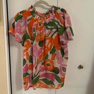 NWOT Banjanan Floral Blouse size XXL